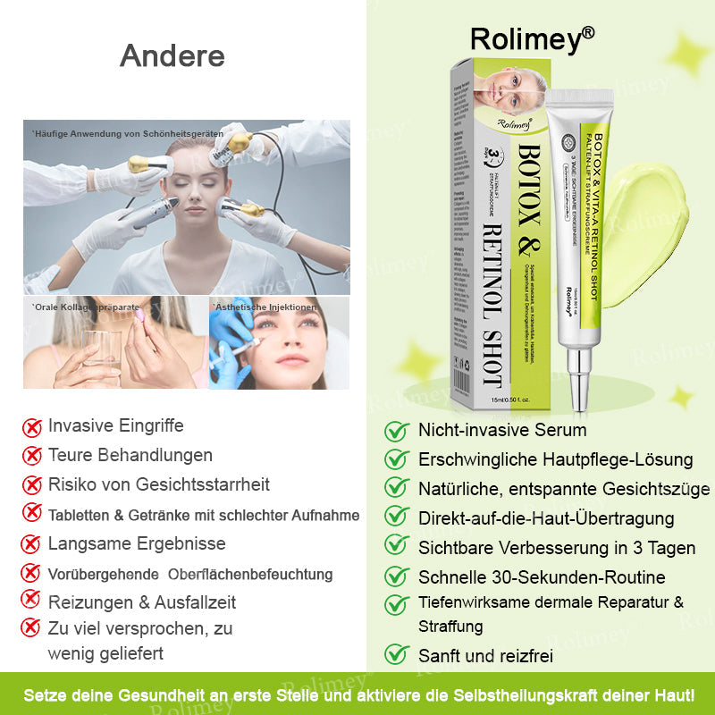 🍀👑✨Jetzt jugendliche Haut zurückgewinnen 💫Rolimey® Botox & Vita-A Retinol Shot Falten-Lift Straffungscreme